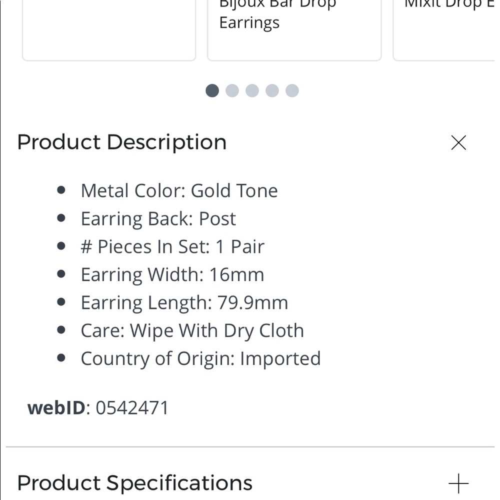 Beautiful neutral tone post drop earrings - Picture 6 of 6